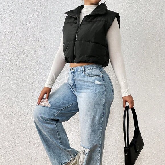 SHEIN Jackets & Blazers - Shein Plus Cropped Puffer Vest